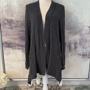 Splendid Women's Gray waffle knit Open Front Sweater